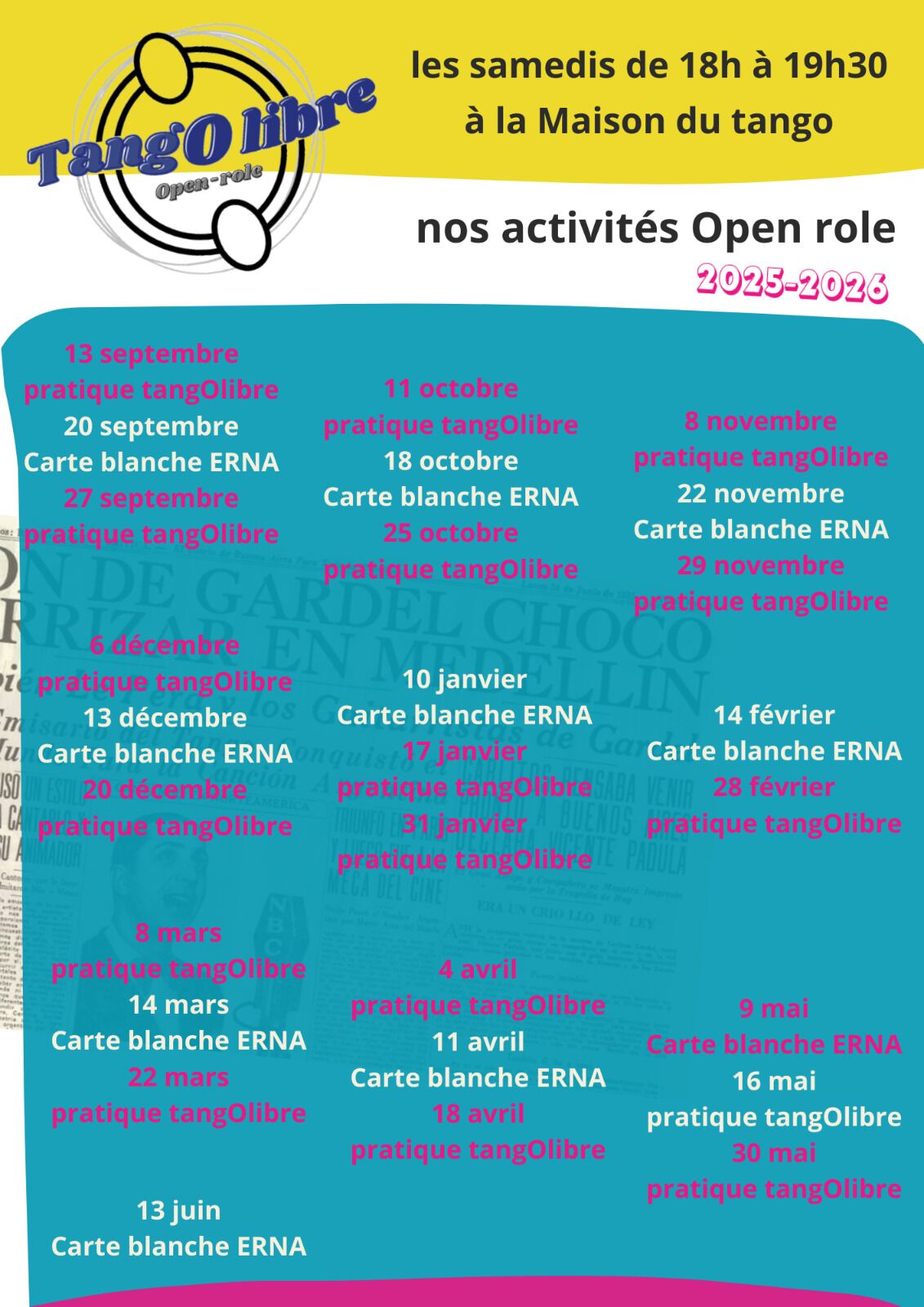 Pratique Open rôle TangOlibre, Celleneuve